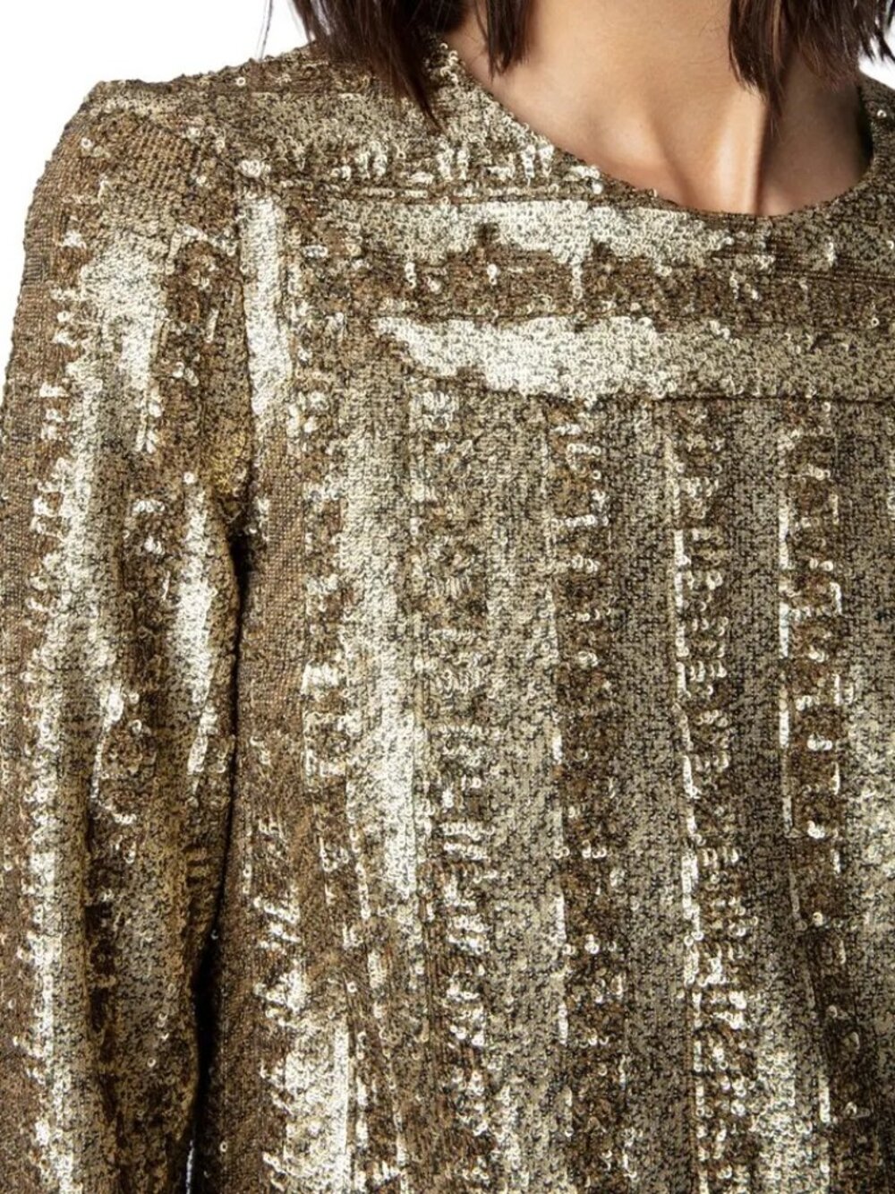 Gold Sequined Mini Dress